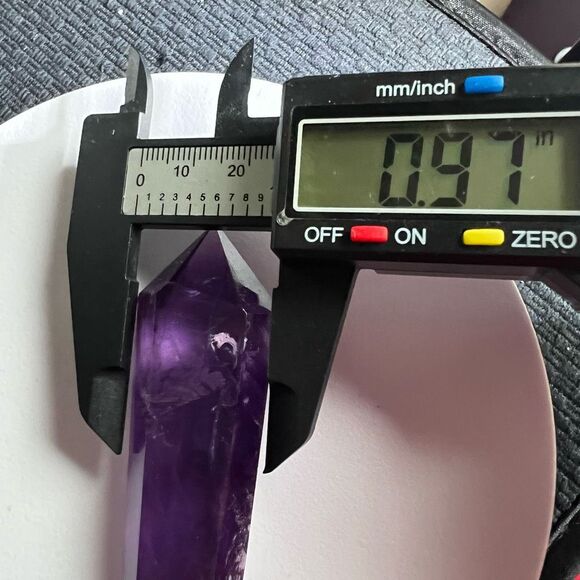 Amethyst Crystal Scepter Meditation Wand with Unique Fingerprint Inclusions (2) - Picture 11 of 13